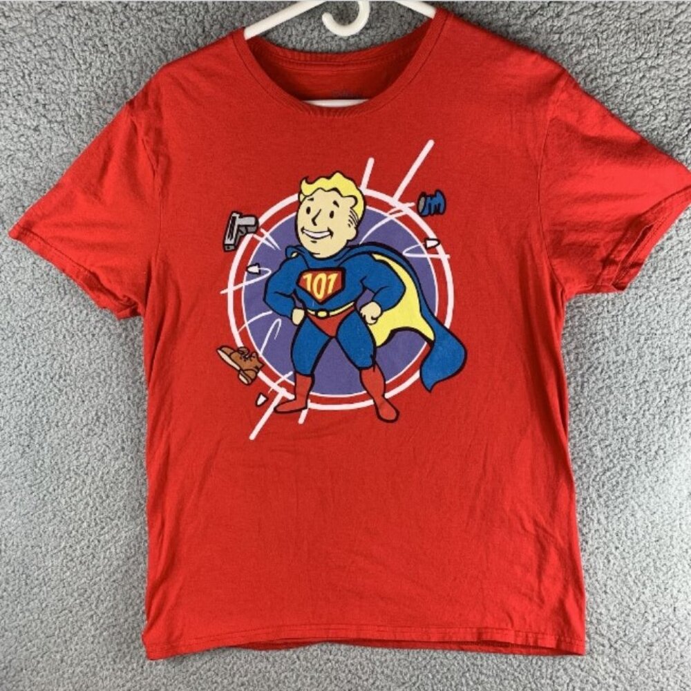 Fallout Vault Boy 101 Superhero T-Shirt Lootwear Exclusive Size Large Red